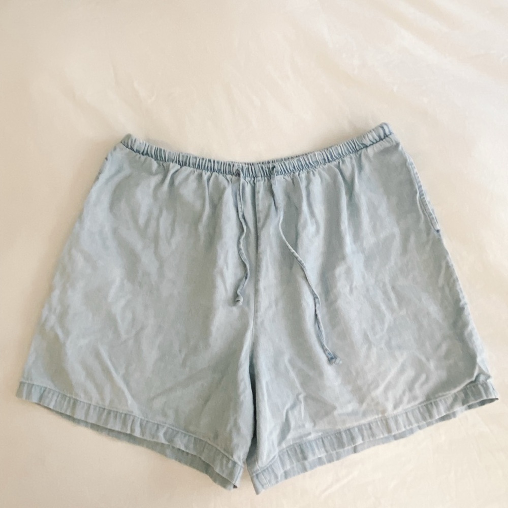 Women's Vintage Plus Size Light Blue Denim Shorts